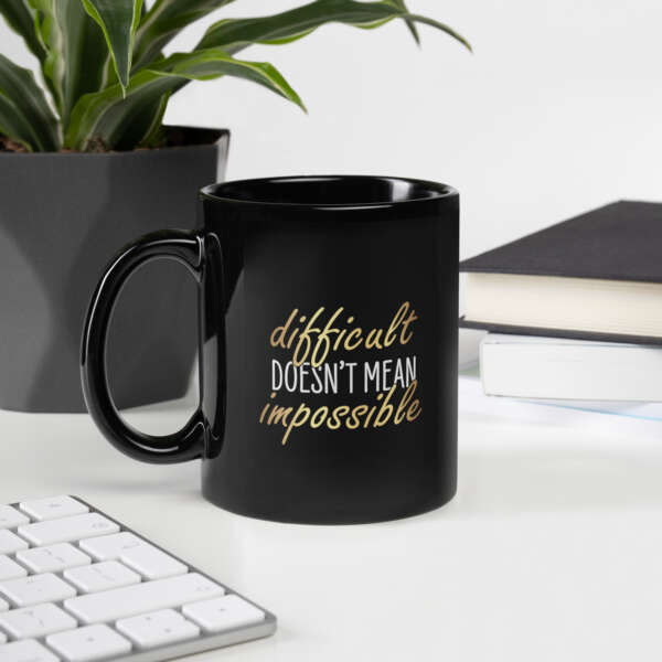 Not Impossible Black Glossy Mug - Image 2