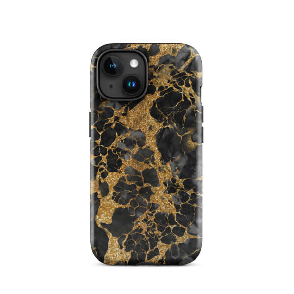 Black And Gold Marble Tough Case for iPhone® - Image 3