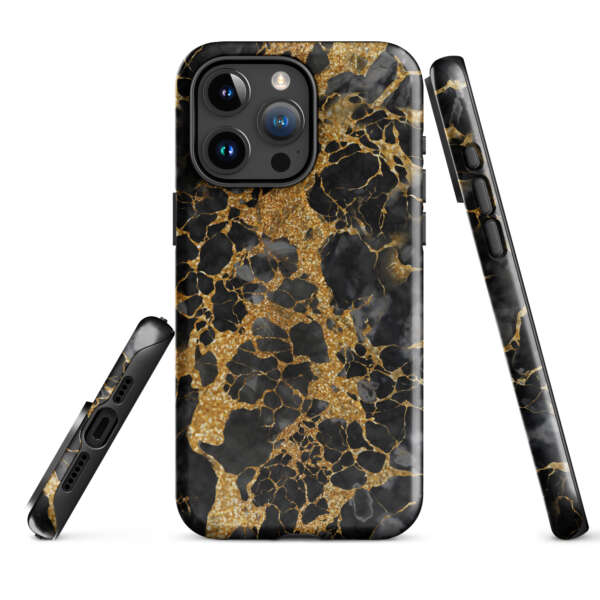 Black And Gold Marble Tough Case for iPhone®