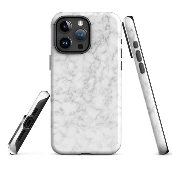 Silver Modern Fluid Marble Tough Case for iPhone®