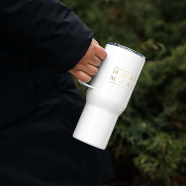 Money Maker Travel mug with a handle - Image 2